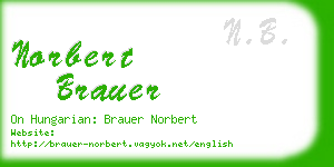 norbert brauer business card